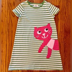 Mini Boden Animal Appliqué Striped Dress